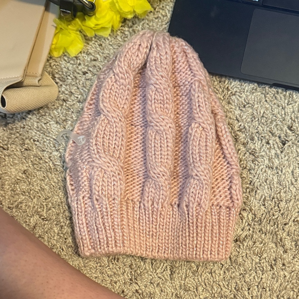 Cozy Pink Cable Knit Beanie